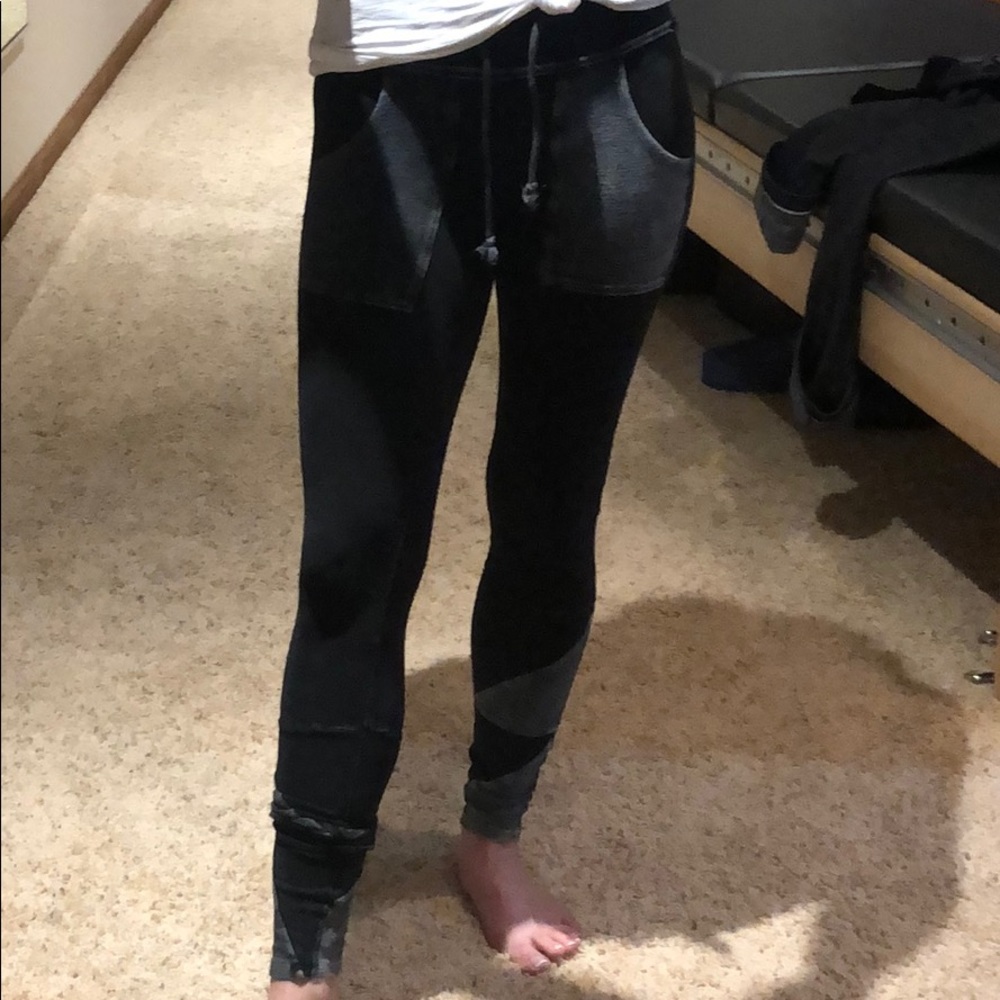 Free People black legging joggers